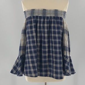 LOFT Off the Shoulder Blue Top